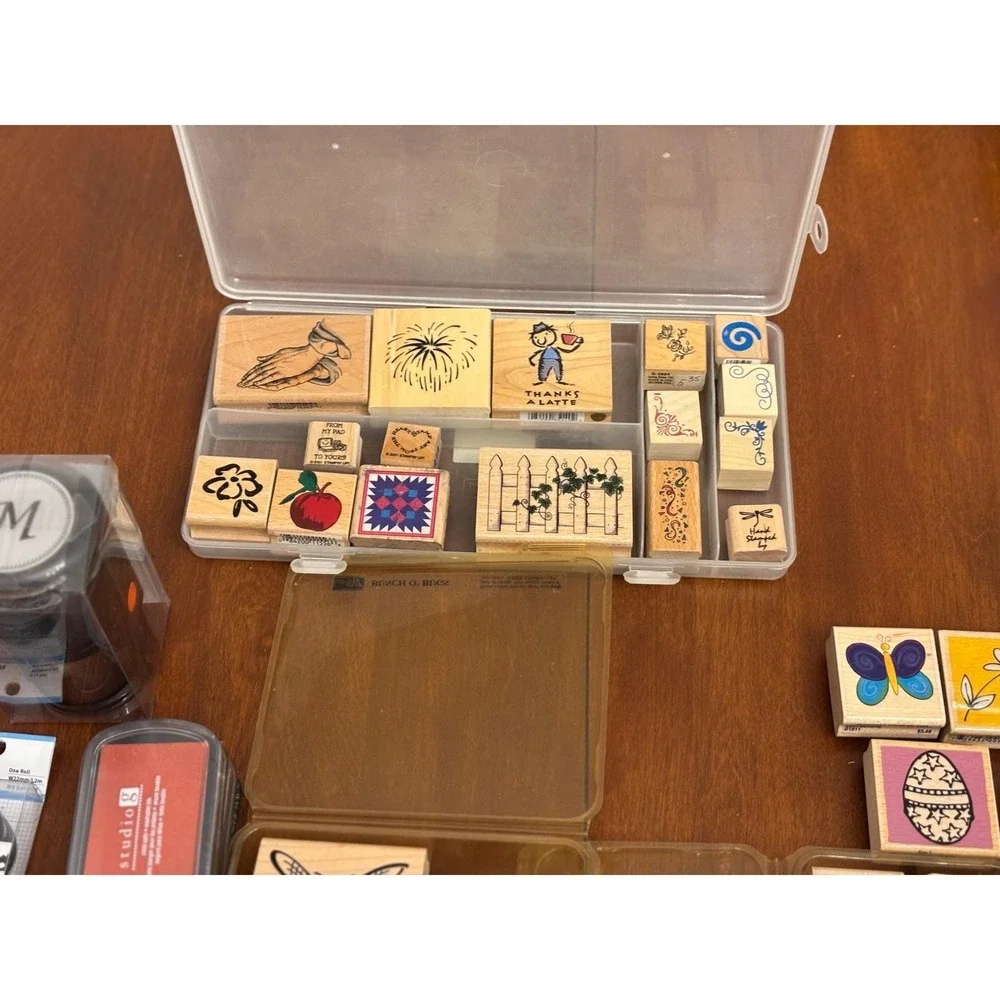 Teacher School lot of 50+ Rubber wood Stamps Alphabet Names seasonal designs ink